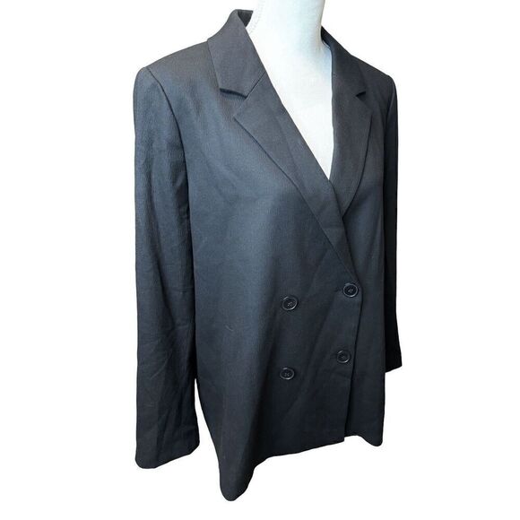 Madewell Caldwell Double-Breasted Drapeweave Blazer True Black NWT XL - Picture 2 of 6